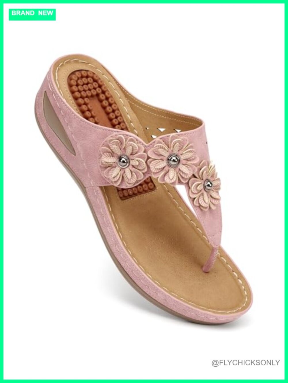 Wedge Sandals for Women Faux Leather Comfortable Low Heels Flip Flops